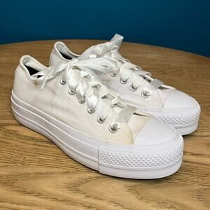 Converse Wedding Chuck Taylor All Star Platform White Sneakers Women’s Size 6.5